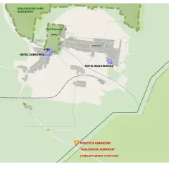 Mapa Białowieży: Rezerwat Żubrów, Park Pałacowy, hotele Żubrówka i Białowieski, przejście graniczne pieszo-rowerowe. Puszcza Białowieska wita!