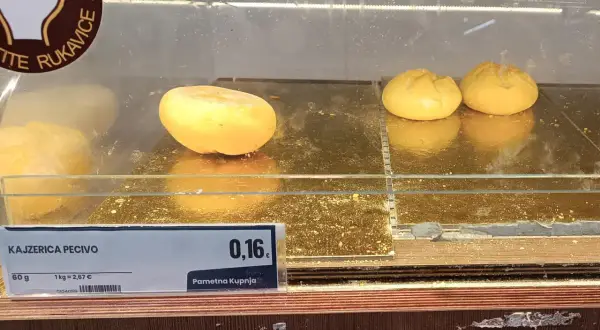 Chleb w Chorwacji: Kajzerica kosztuje 0,16 euro. To świetna cena za 60g pieczywa!