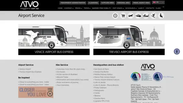 Autobus ATVO obsługuje lotniska w Wenecji i Treviso, oferując wygodne podróże.